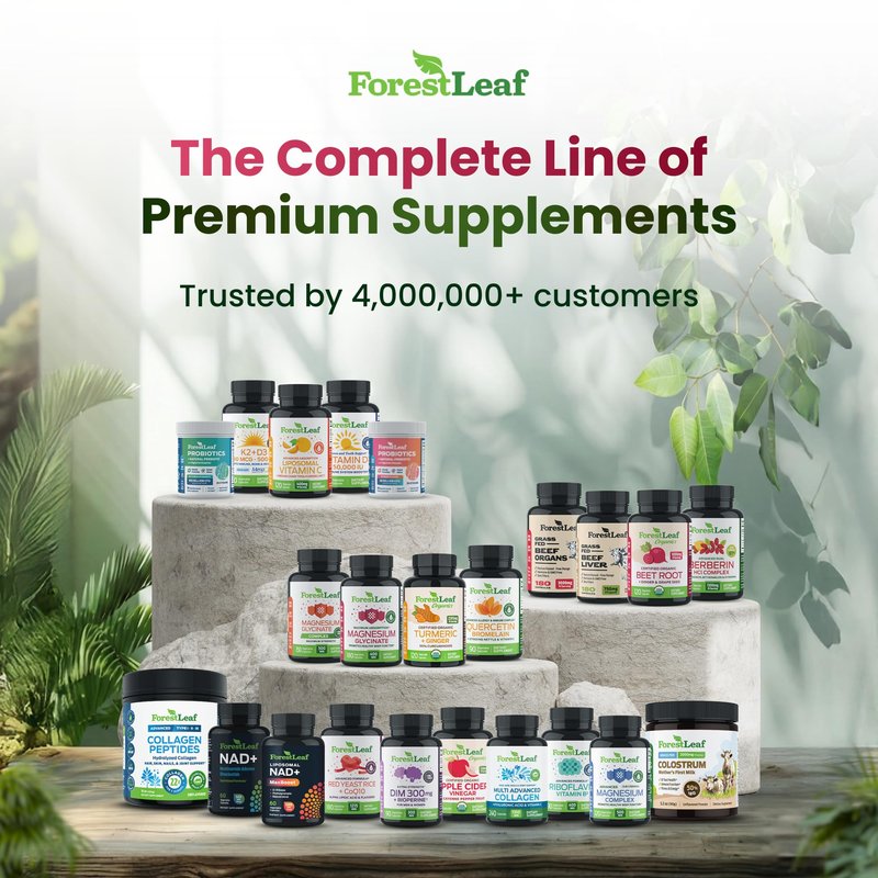 ForestLeaf Beef Organ Supplement for Women - Zero Fillers, Grass Fed Beef Organs Complex - 1200mg per Serving - Support Women's Energy & Overall Health - 120 Capsules