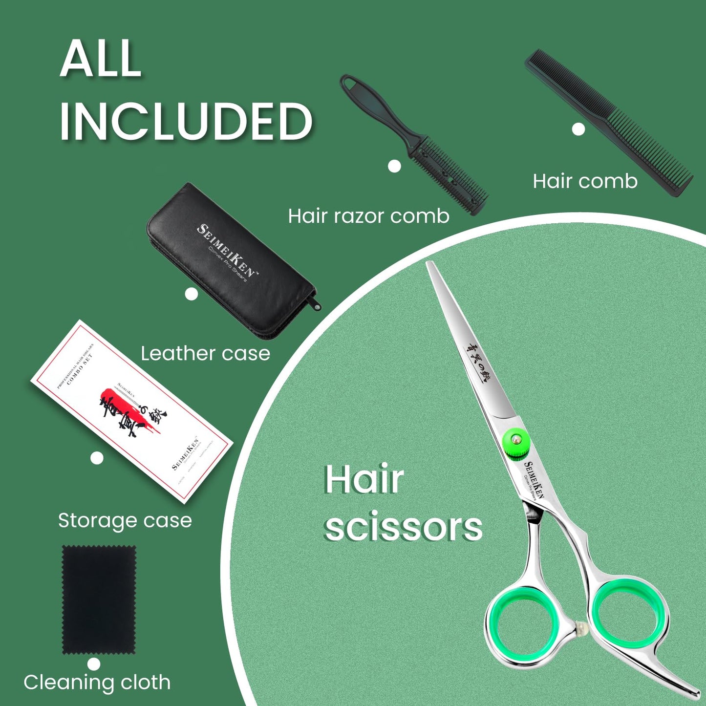 SEIMEIKEN Hair Cutting Scissors, 6" Haircut Scissors