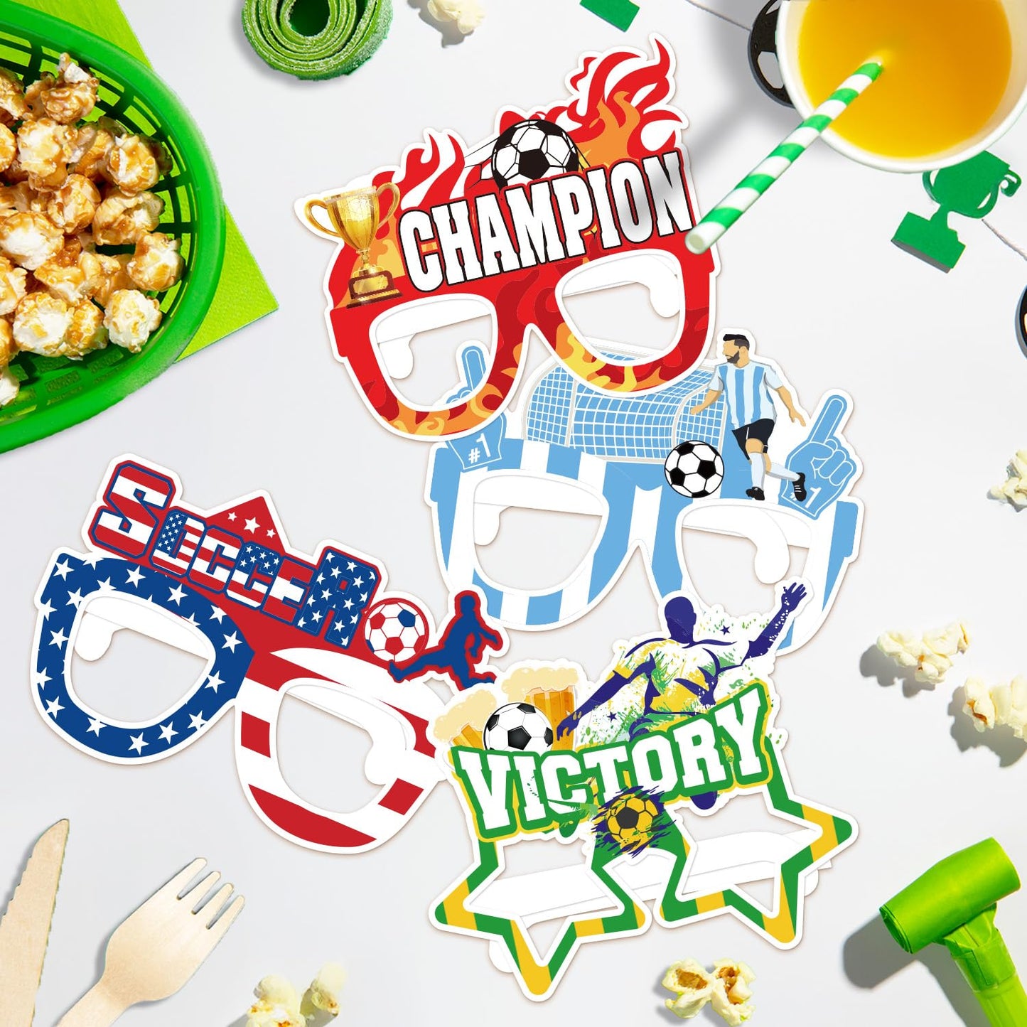 Actilize 12 Pcs Soccer Glasses Novelty Sunglasses with Country Flag Designs, International Flag Party Favors, Sports Eyewear for Soccer Themed Birthday, Tailgate, BBQ, Outdoor Events