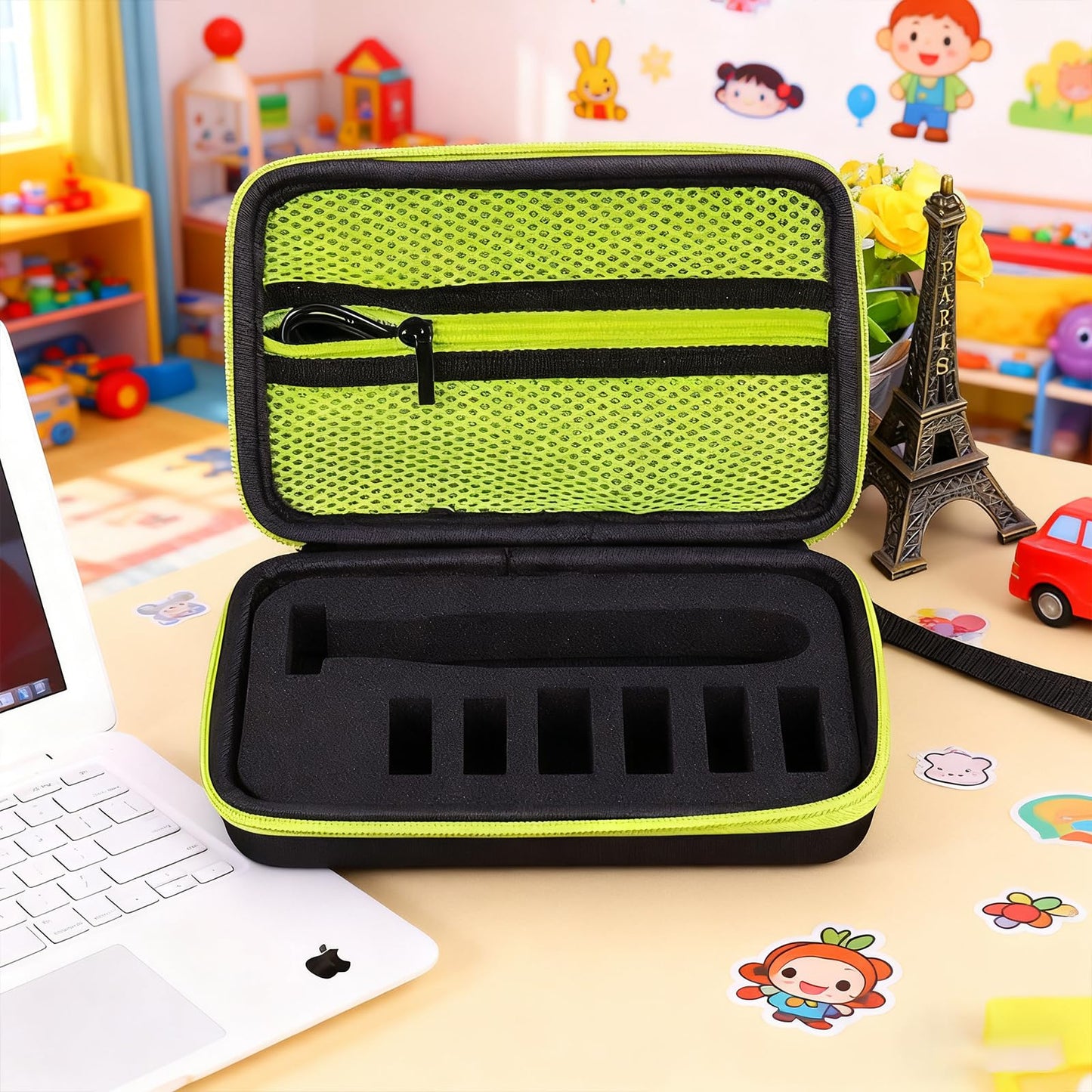 LinMei Hard Travel Case for Electric Trimmers & Shavers - Protective Organizer Compatible with QP27XX, QP28XX and QP6XXX - EVA Shell with Accessory Pocket - Black (Case Only)