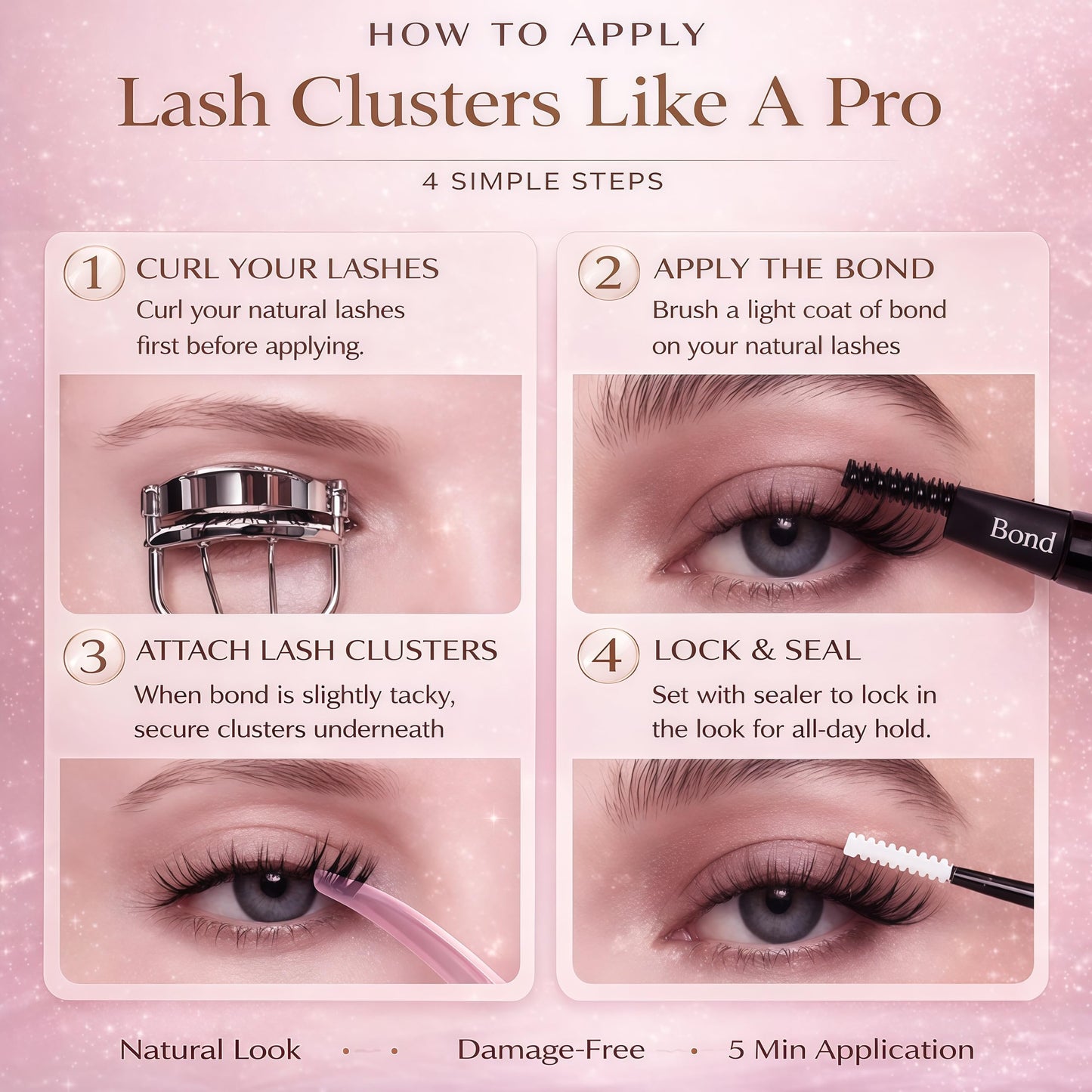 Manga Lash Clusters, 640 Pcs Eyelash Clusters Individual Lash Extension Kit D Curl Fluffy Wispy False Eyelashes Extensions Thin Band (50D+60D)
