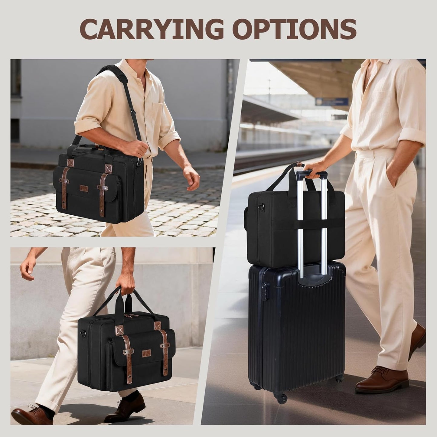 Large Capacity Barber Carrying Case - Stylish Black Briefcase for Clippers & Supplies | Durable Design