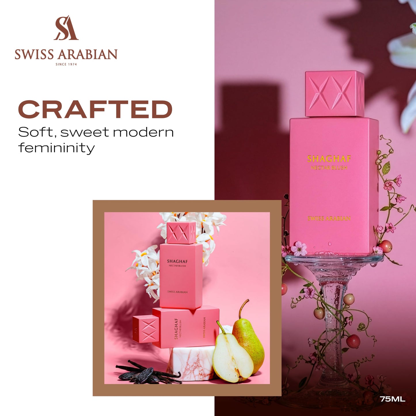 Swiss Arabian Shaghaf Oud Nectar Blush Eau de Parfum 75 ml (Fresh)