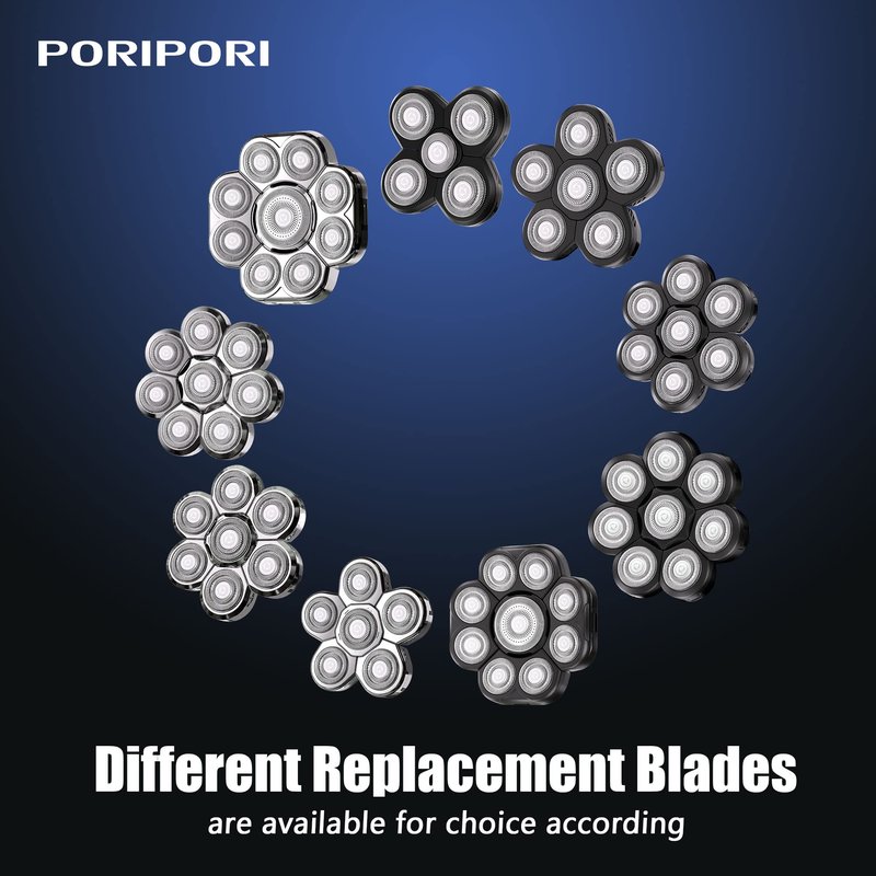 Universal Replacement Heads for Blade,Replacement Blades Compatible with Most Major Head Shaver Brands, Easy-to-Install Electric Razor Shaver Heads for Bald Men. (7 Silver)