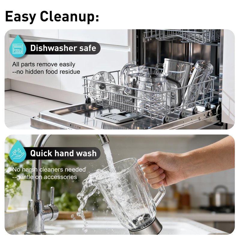 HoninJoy All-in-One Blender & Food Processor, 10-in-1 Professional Blender for Smoothies, Ice Crushing, Dough Making, Chopping, Grinding, Slicing & Shredding, Dishwasher Safe for Kitchen & Home Use
