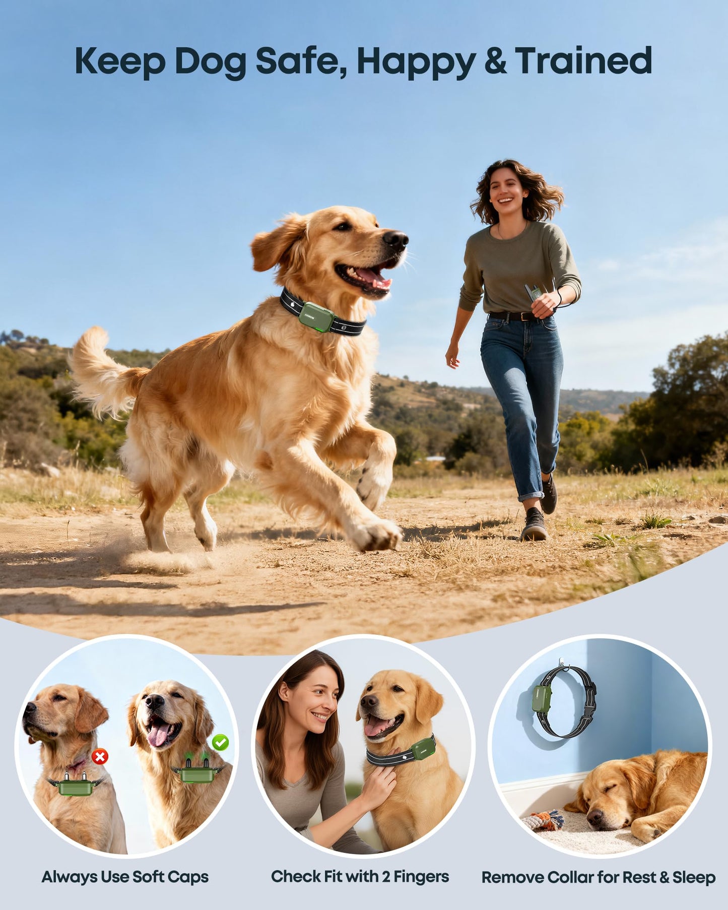Jugbow Dog Shock Collar - 4500FT Dog Training Collar with Remote, IPX8 Waterproof Electric Dog Collar with 4 Training Modes, Security Lock, Rechargeable eCollar for 10-120lbs Small Medium Large Dogs