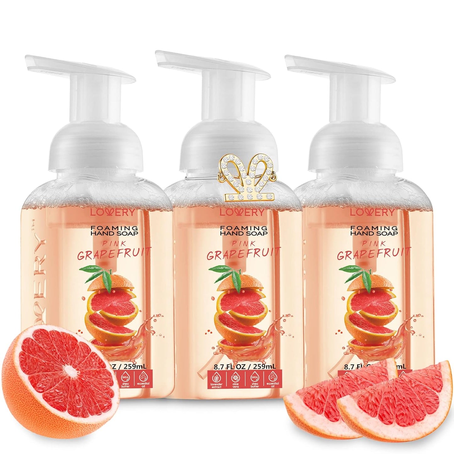 Moisturizing Foaming Hand Soap Pump - 5-Pack | Aloe Vera & Essential Oils, Citrus Blend Fragrances for Kitchen & Bathroom
