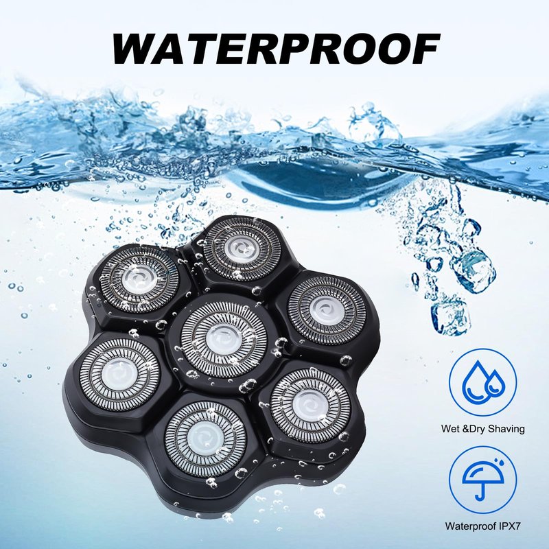 7 Blades Head Shaver Replacement Heads - Magnetic Shaver Replacement Head - Universal Replacement Heads 2pcs