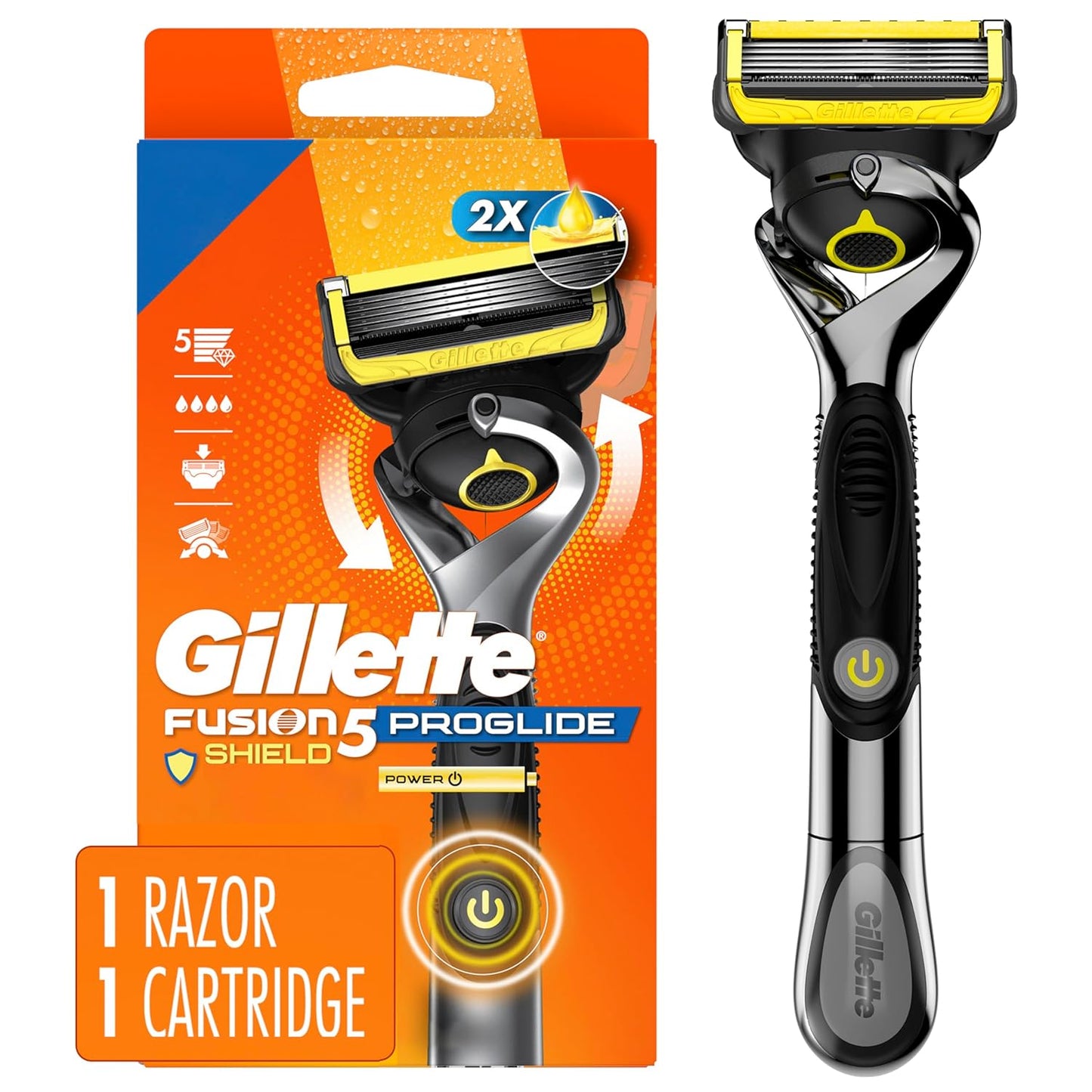 Gillette Fusion5 Power Razor for Men - Precision Shaving Handle with 1 Blade Refill