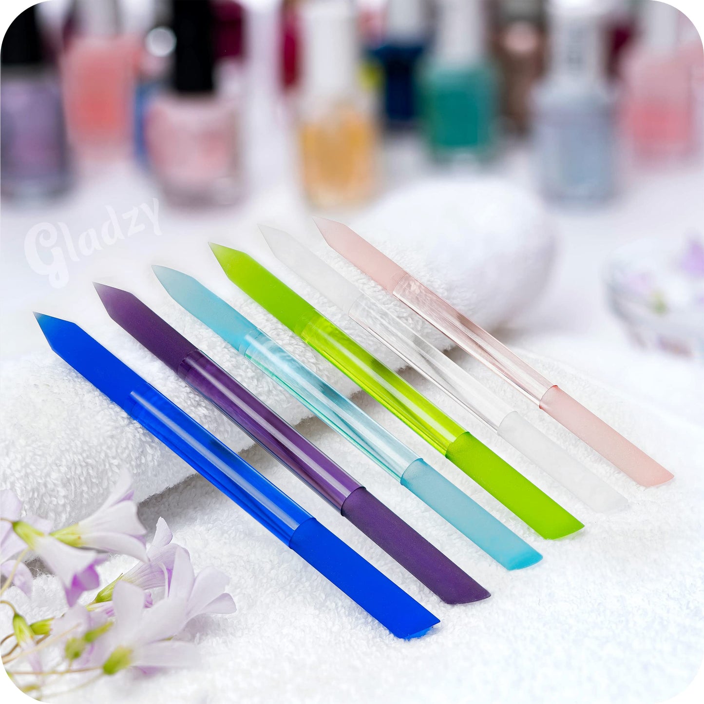 GLADZY Glass Cuticle Pusher - Manicure Stick, Genuine Czech Quality, Professional Precision Cuticle Remover, Abrasive Surface Never Wears Out