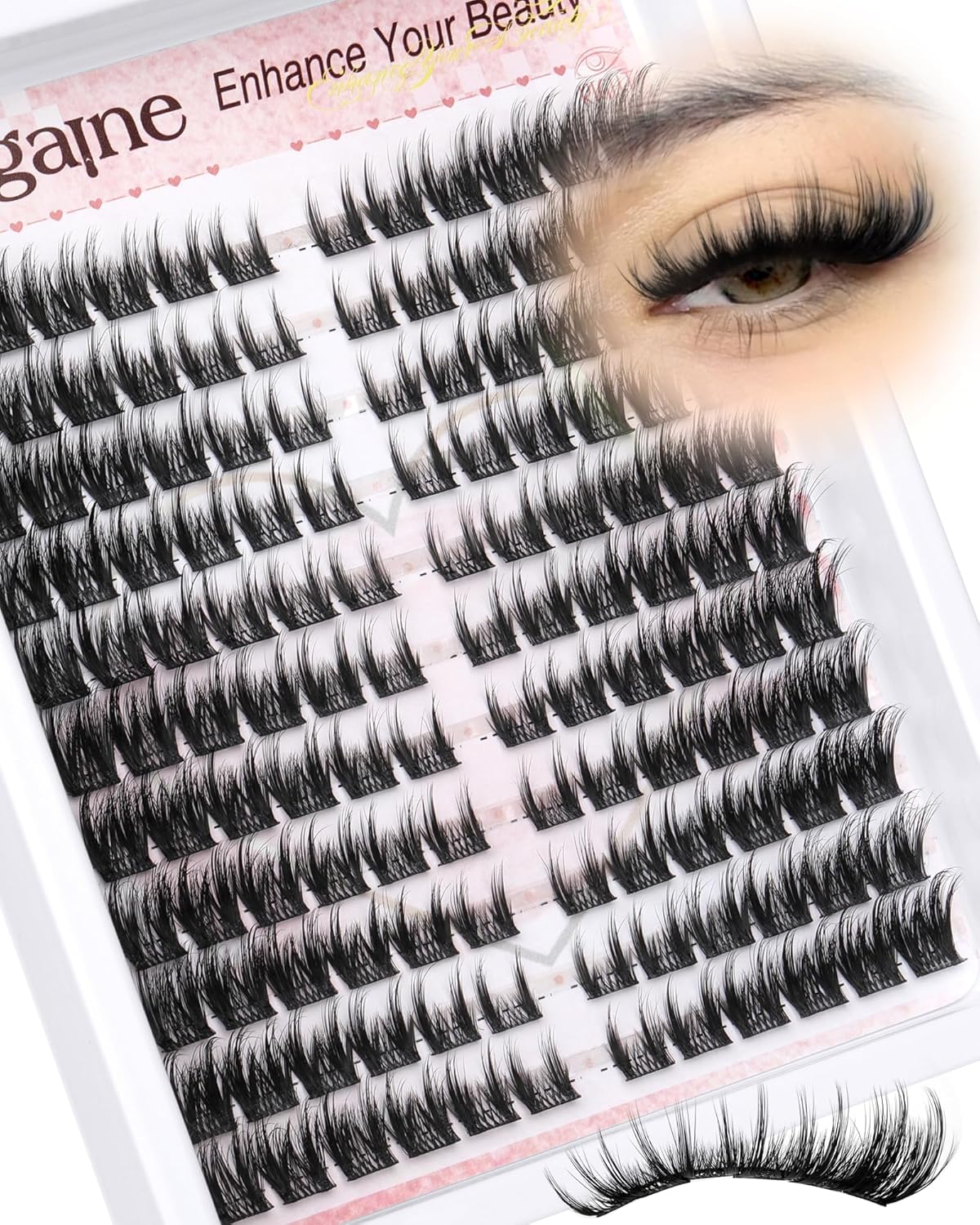 Fox Eye Lash Clusters - Natural Eyelash Extensions 8-14MM | Pre-Mapped Cat Eye Design