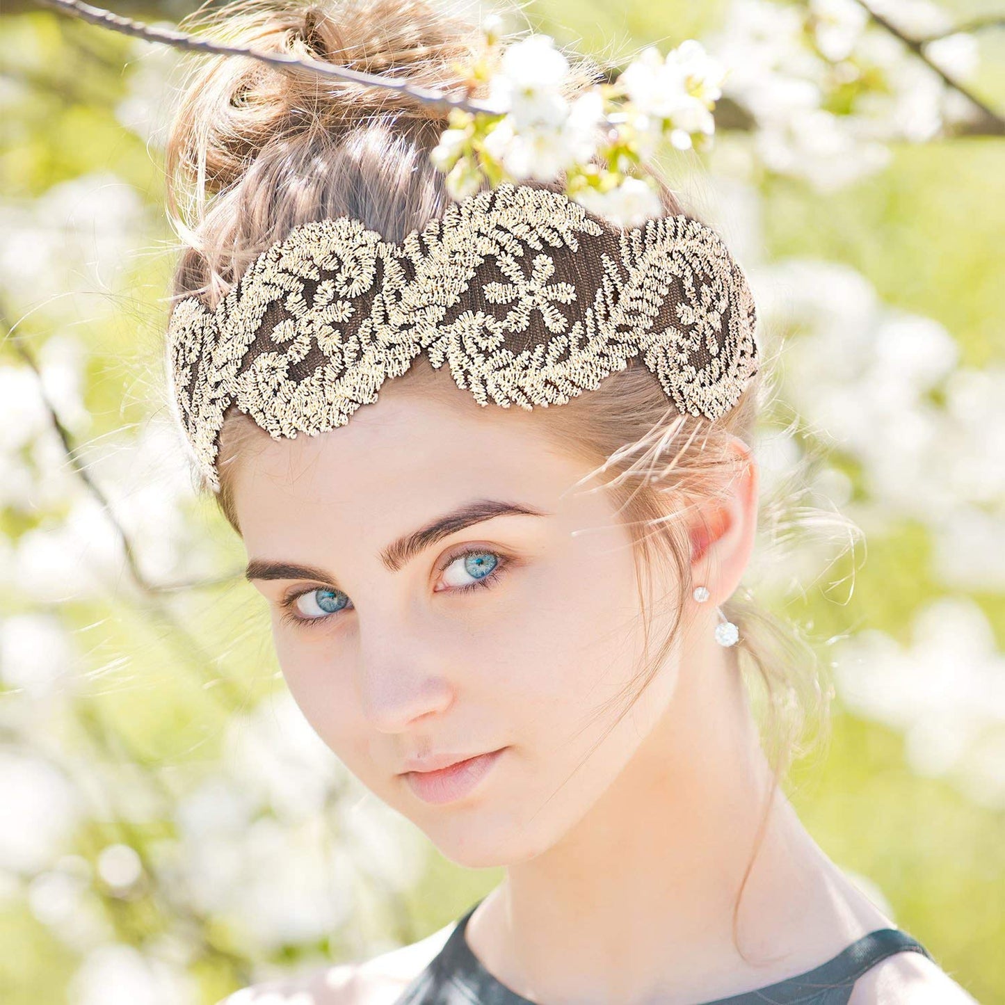 Gejoy 7 Pieces Lace Headbands Women Girls Stretch Headband Halloween Elegant Wide Headwrap Hair Turban Accessories