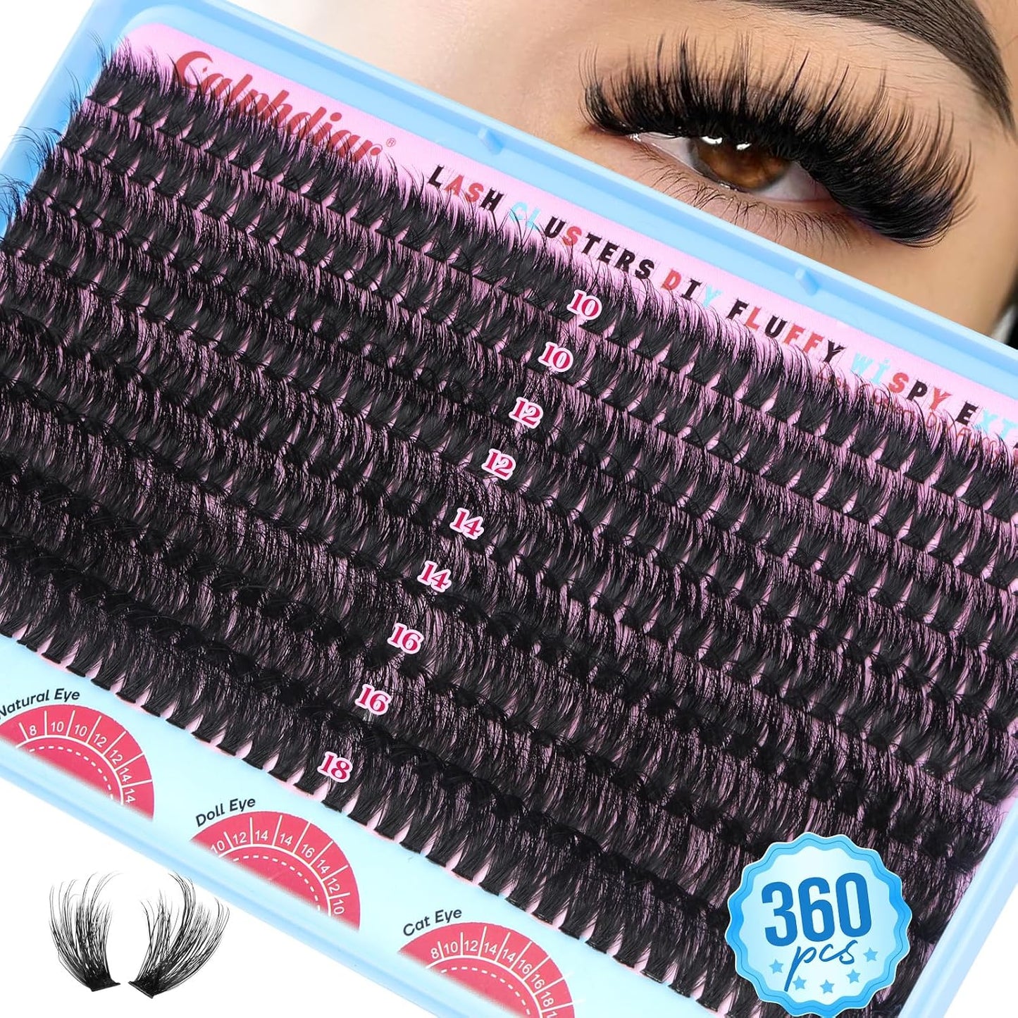 Eyelash Extensions - Enchantress Volume Cluster Lashes | Wispy 10-18mm D-Curl Soft Band for Easy DIY Application