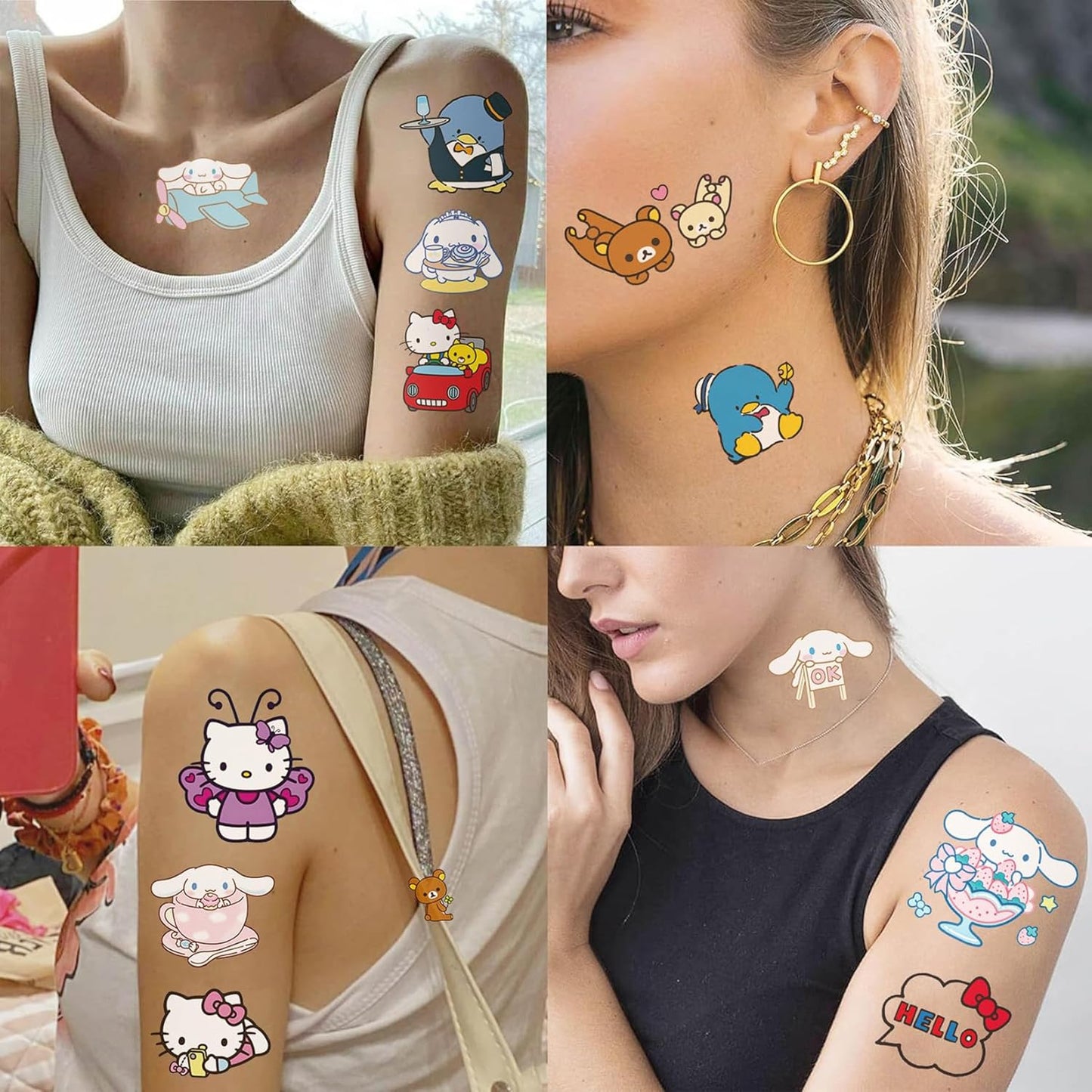 My Melody Temporary Tattoos & Face Stickers - Cute Cartoon Characters | Party Favors & Makeup Decor