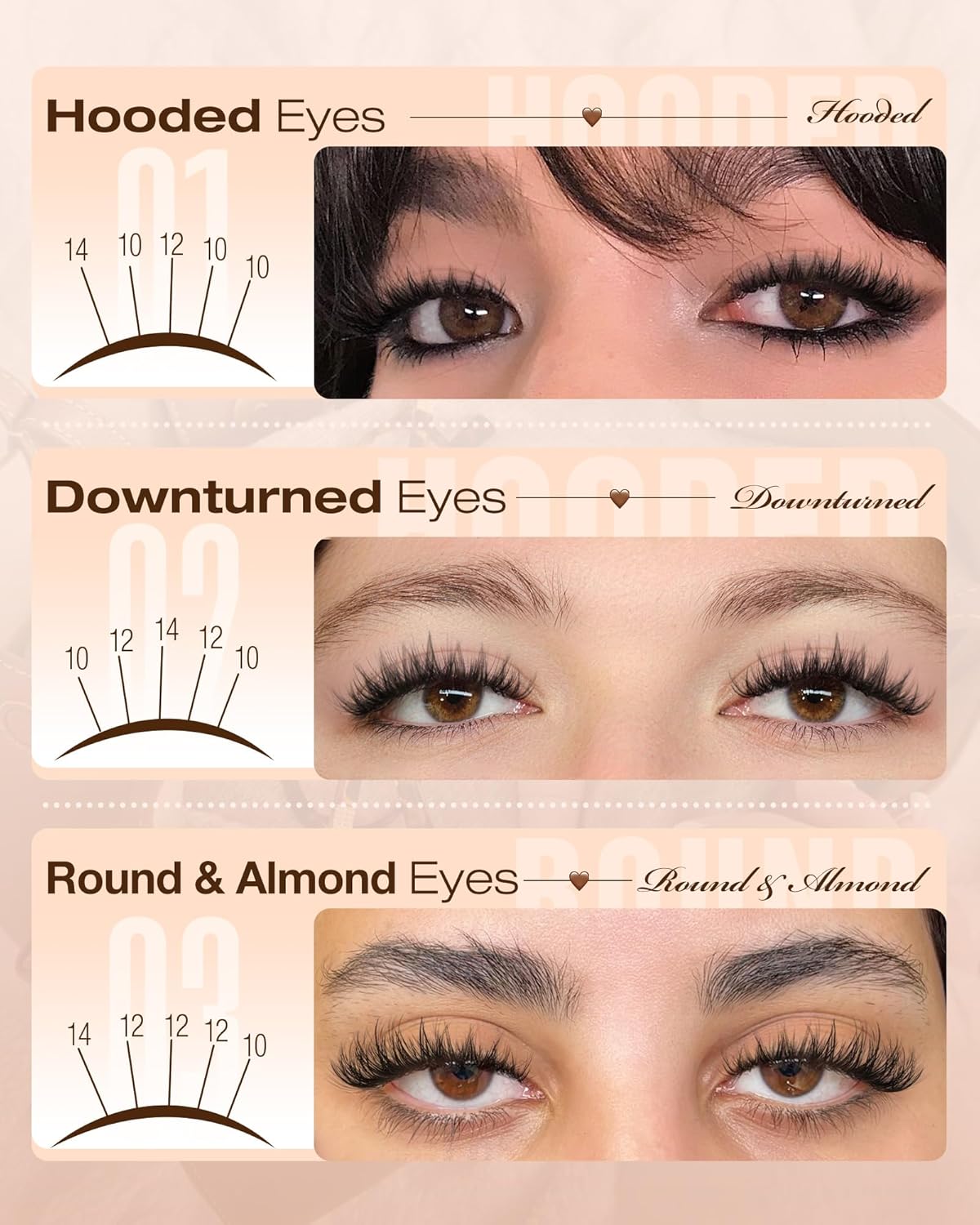Fluffy Eyelash Clusters - Natural Wispy 10mm, 12mm, 14mm Short Individual Lashes | CD Curl Extensions