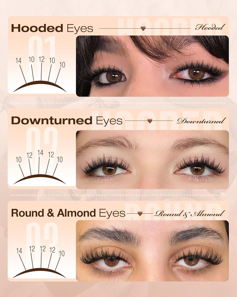 Fluffy Eyelash Clusters - Natural Wispy 10mm, 12mm, 14mm Short Individual Lashes | CD Curl Extensions