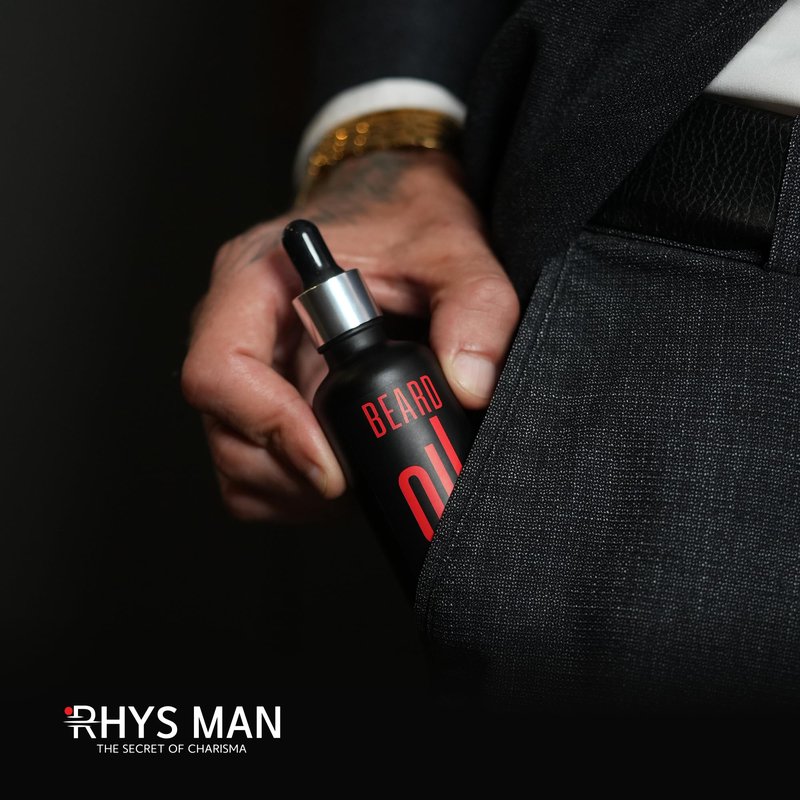 RHYS MAN Beard Oil for Men – Father Gifts, Natural Beard Oil for Fuller-Looking Beard Appearance, Softens & Conditions Facial Hair, Lightweight Daily Grooming Essential, Gift for Him (1.7 fl oz)