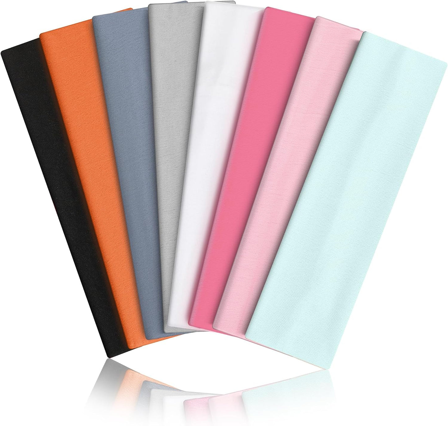 Non-Slip Sports Headbands - 8PCS Elastic Running Bands for Men & Women | Soft, Sweat-Absorbent Design