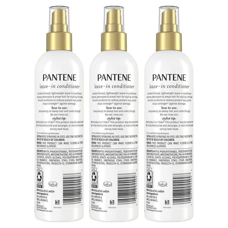 Pantene Conditioning Detangler Spray - Pro-V Repair & Protect, Antioxidant Enriched Leave-In Conditioner | 8.5 Fl Oz, 3 Pack