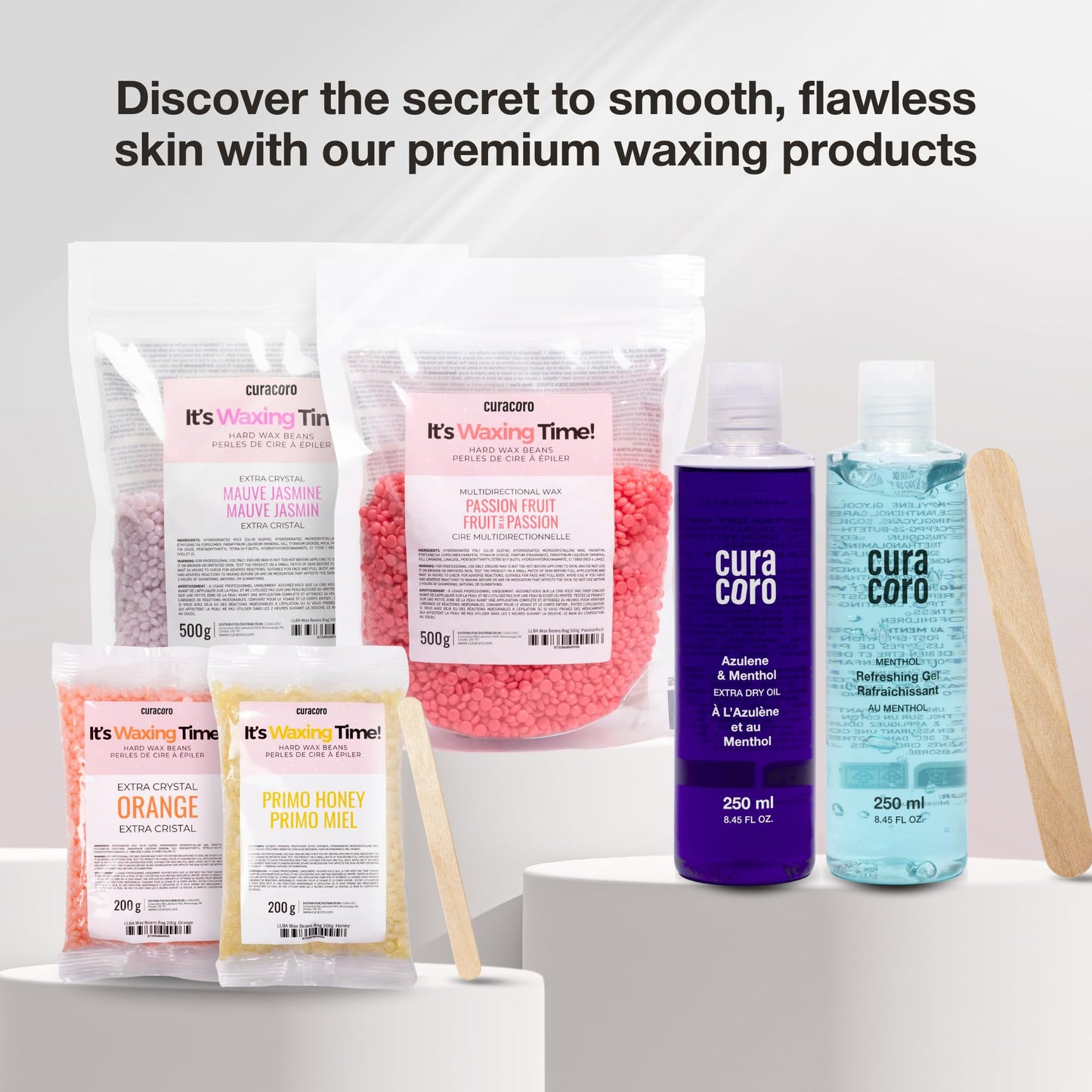 Curacoro Azulene & Menthol Extra Dry Oil for Pre-Post Wax Care | Hydrate, Soothe, Refresh Skin Before-After Waxing, Fast-Absorbing Formula