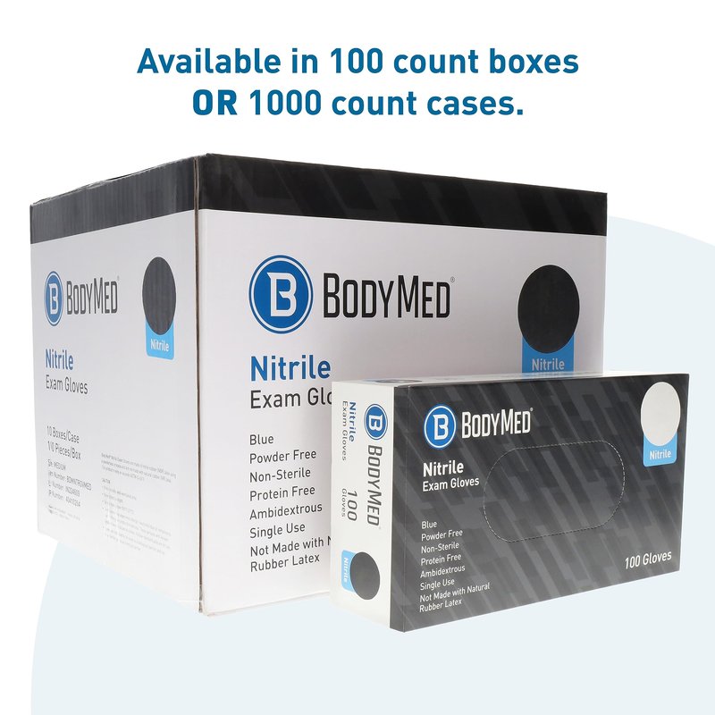 BodyMed Nitrile Gloves for Exam and Home Use, Small, 1,000 Count - Latex & Powder Free Disposable Gloves for Medical Use, Cooking, Cleaning & More