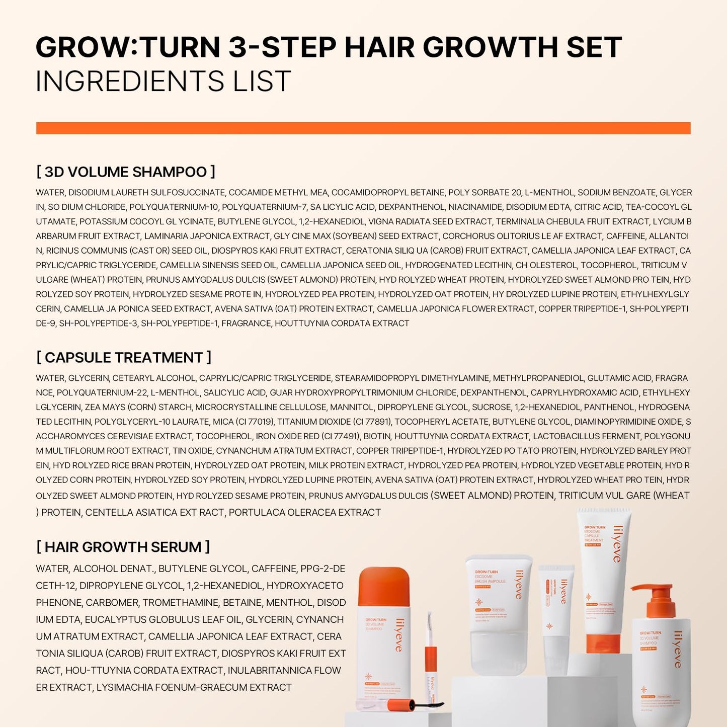 Lilyeve Scalp Revitalize Routine for Hair Growth - Serum 3.38oz | Shampoo 6.76oz | Treatment 7.77oz Set