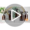 Bontip Amber Glass Spray Bottle Set 16 oz with Silicone Sleeve, Black & Brown