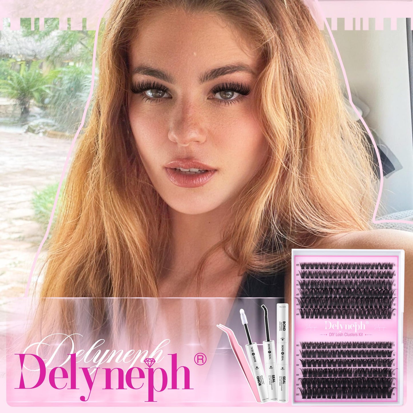 Wispy Lash Clusters Kit 60D+80D Eyelash Clusters Kit 8-16mm Cluster Eyelash Extensions Kit CD Curl Lash Extension Kit Individual Lashes Extensions DIY at Home by Delyneph