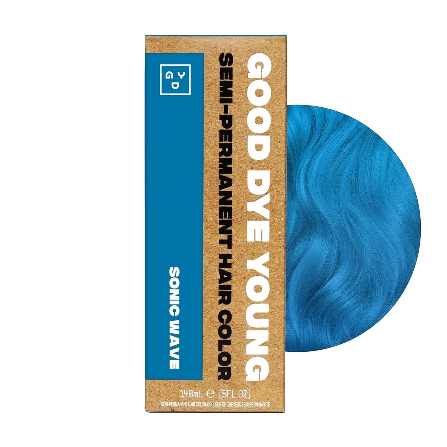 Good Dye Young Semi-Permanent Hair Color - Vegan, Non-Damaging Formula | Sonic Wave, 5FL OZ