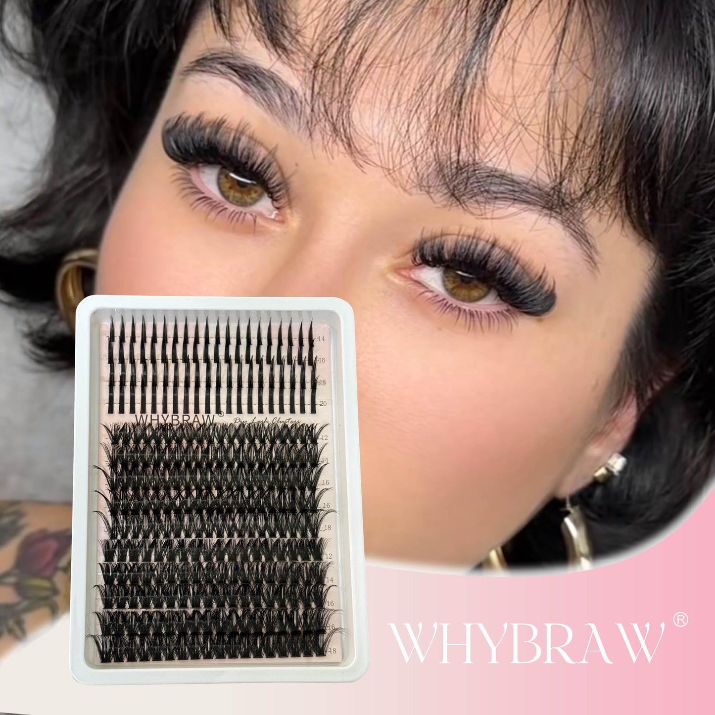 Lash Clusters with Spikes Eyelash Clusters D Curl Manga 60D 100D Long 12-20mm Wispy Volume Individual Lashes DIY Spiky Lash Extension Mega Extensions Thick Cluster Eyelash