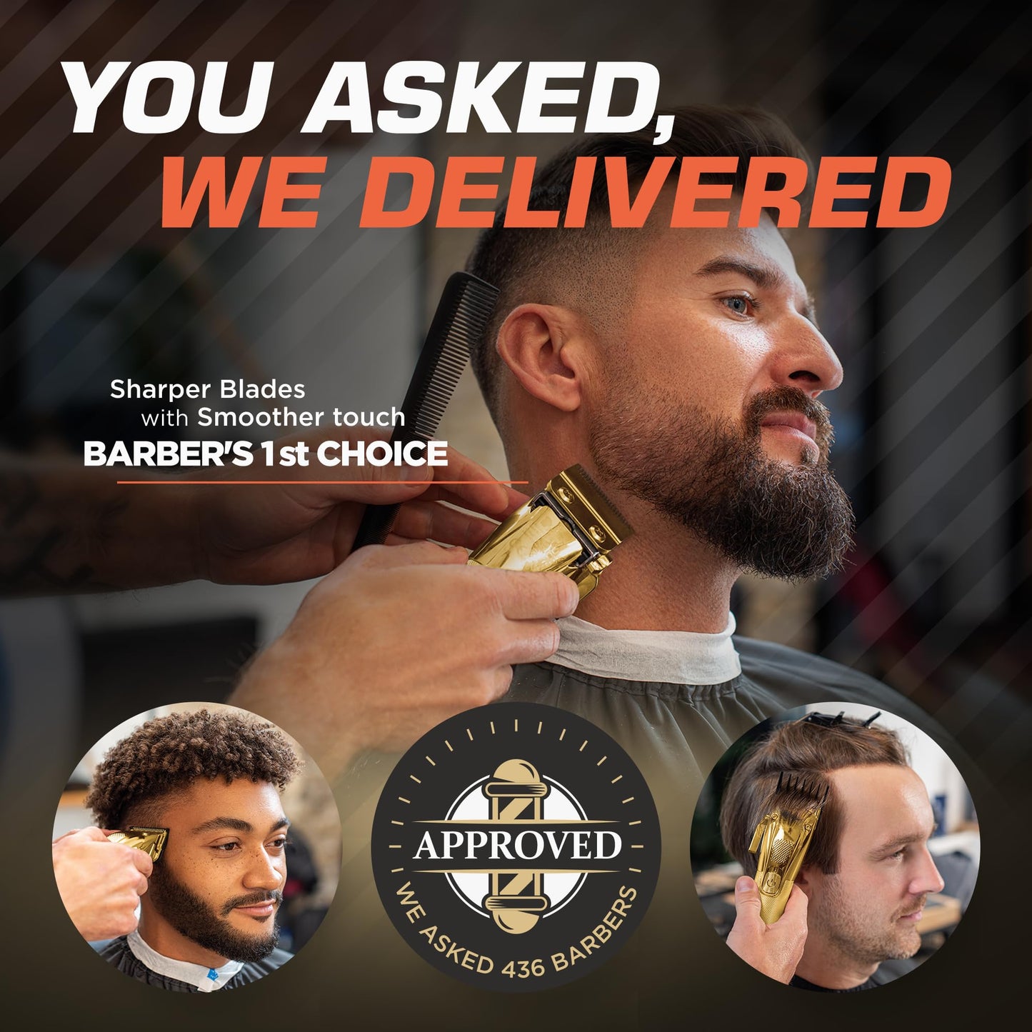 Fagaci Hair Clippers for Men Professional with Precise Cutting, Turbo Power Professional Barber Clippers Cordless, Powerful Motor Fade Mens Hair Clipper Set, Precision Blades Haircut Machine Kit