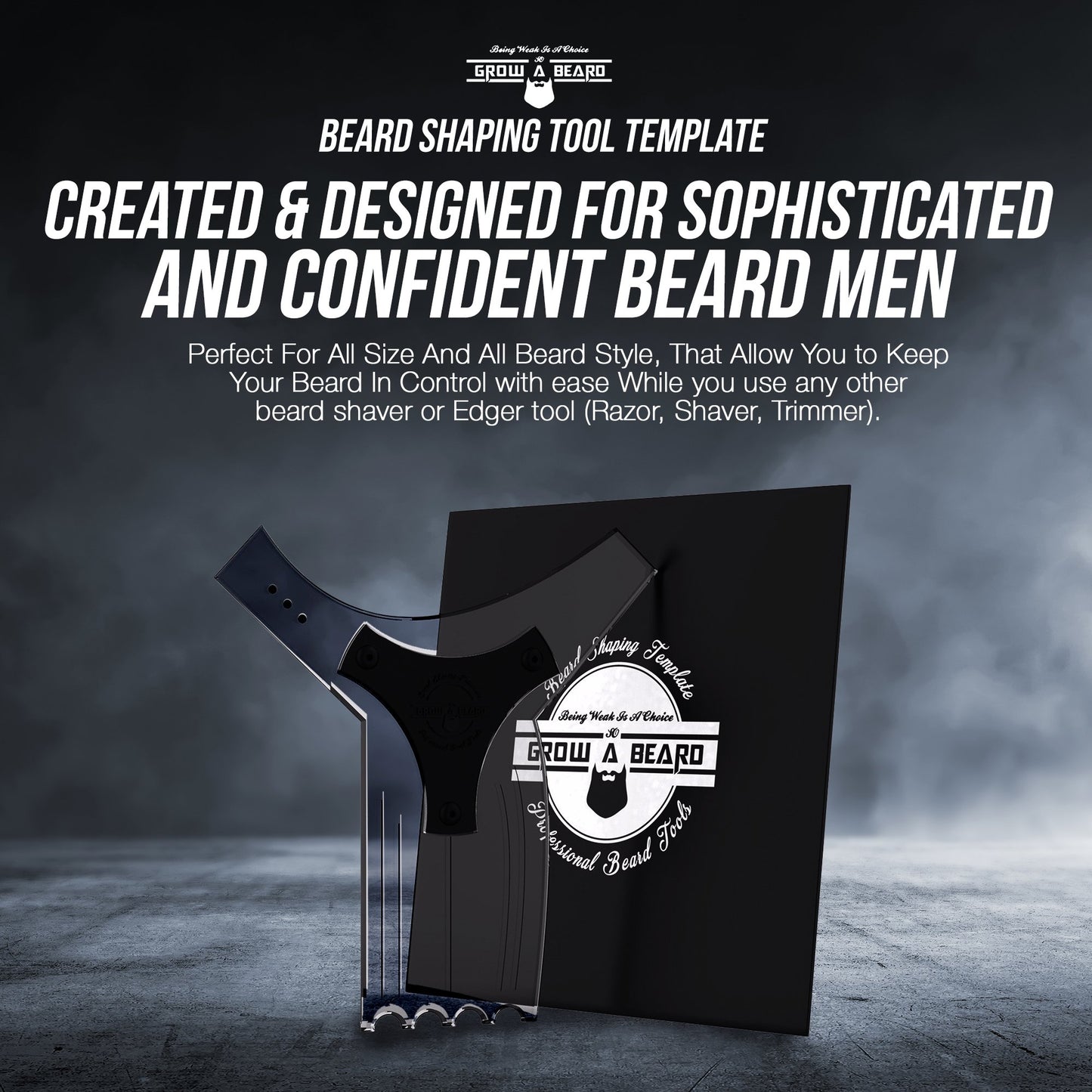 Beard Shaper & Barber Pencil, Beard Lineup Tool, Great Beard Guide Shaping Tool for Men, Beard Lineup Guide Template Thats Perfect for Styling and Edging, With Beard Comb