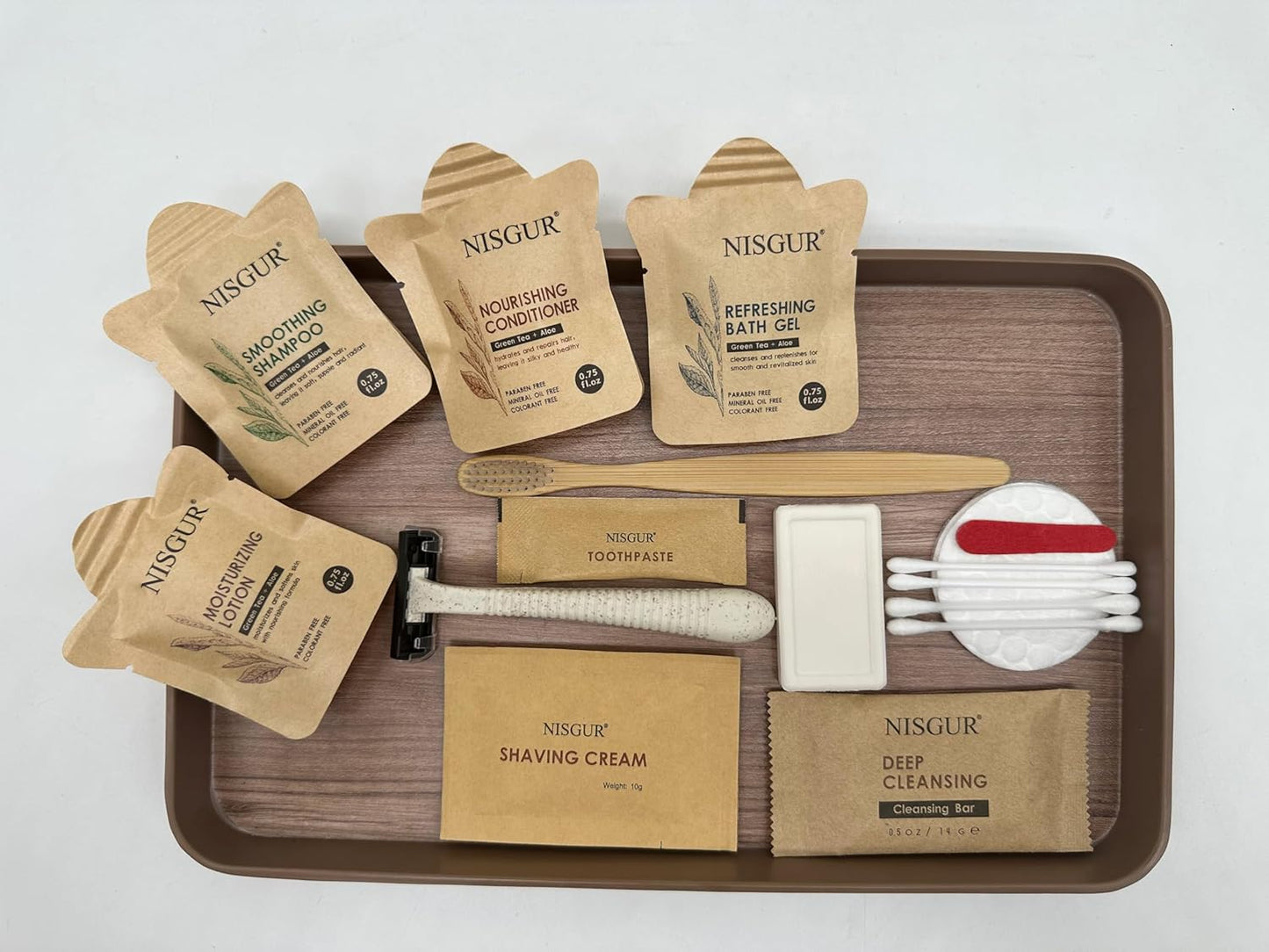 Cotton Pad & Swab Nail File Kit - 100 Individually Wrapped Hotel Vanity Supplies