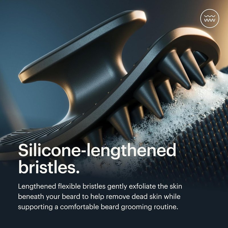Beard Buffer Silicone Scrubber - Flexible Facial Hair Cleaning Brush for Men | Exfoliating Grooming Tool