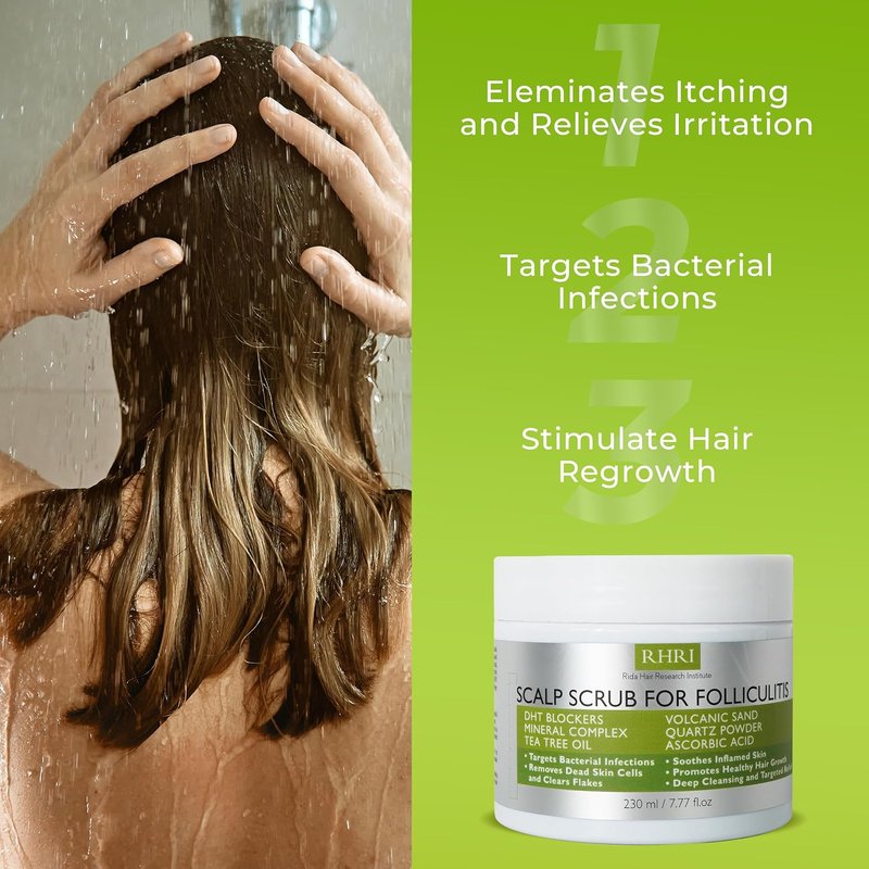 Anti-Fungal Scalp Scrub for Folliculitis - Pre-Shampoo Treatment for Dandruff, Psoriasis & Seborrheic Dermatitis