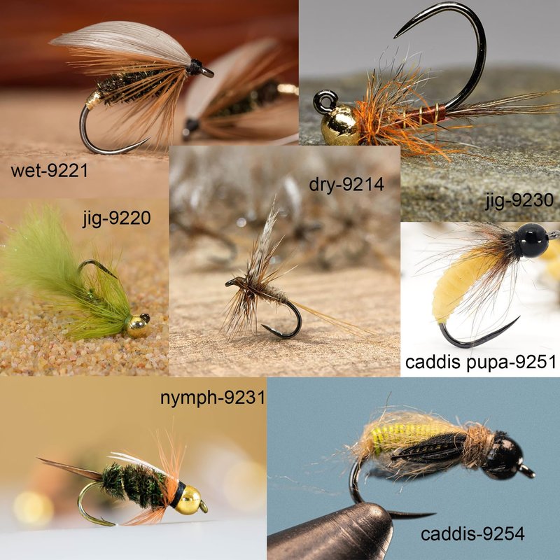 Eupheng 100pcs Plus Best Barbless Competition Fly Fishing Hook Collection - Dry Nymph Strimp&Pupa, Pupa Jig Hooks, High Carbon (Dry Hook EP-9214, 16#)