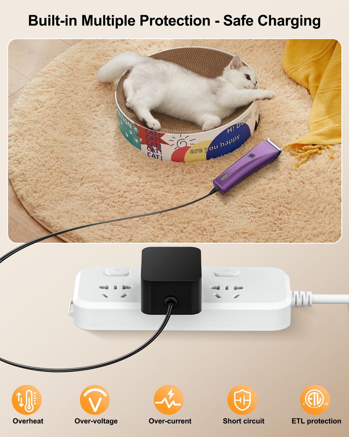 VHBW 5.9V for Wahl Bravura Charger Cord 1881-2800 Compatible with Wahl Arco, Bravura, Chromado, Motion, Mini Arco Animal Cordless Clippers