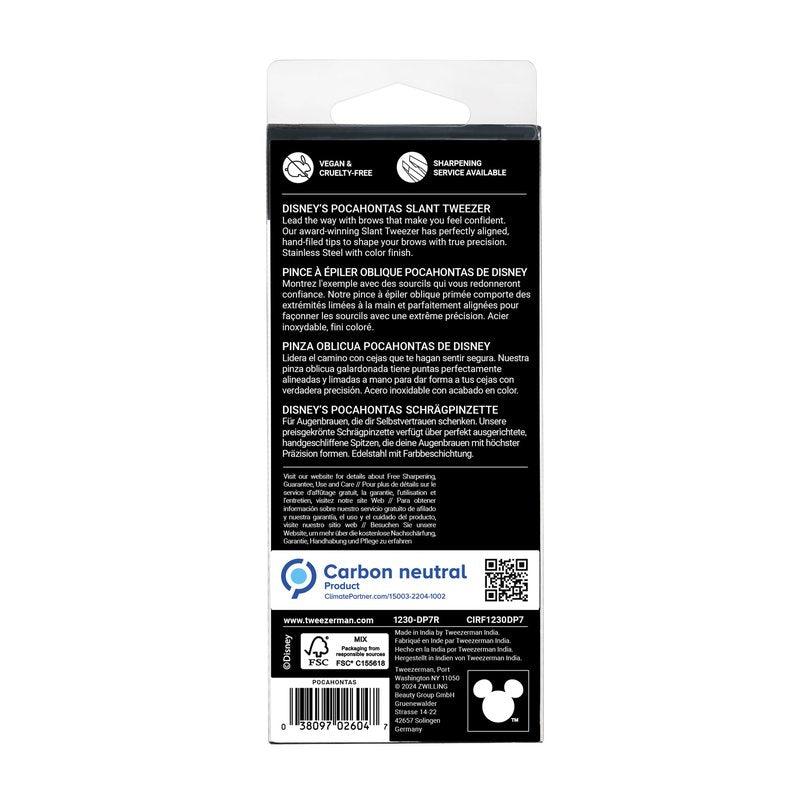 Tweezerman Pocahontas Slant Tweezer - Eyebrow Tweezers for Women and Men