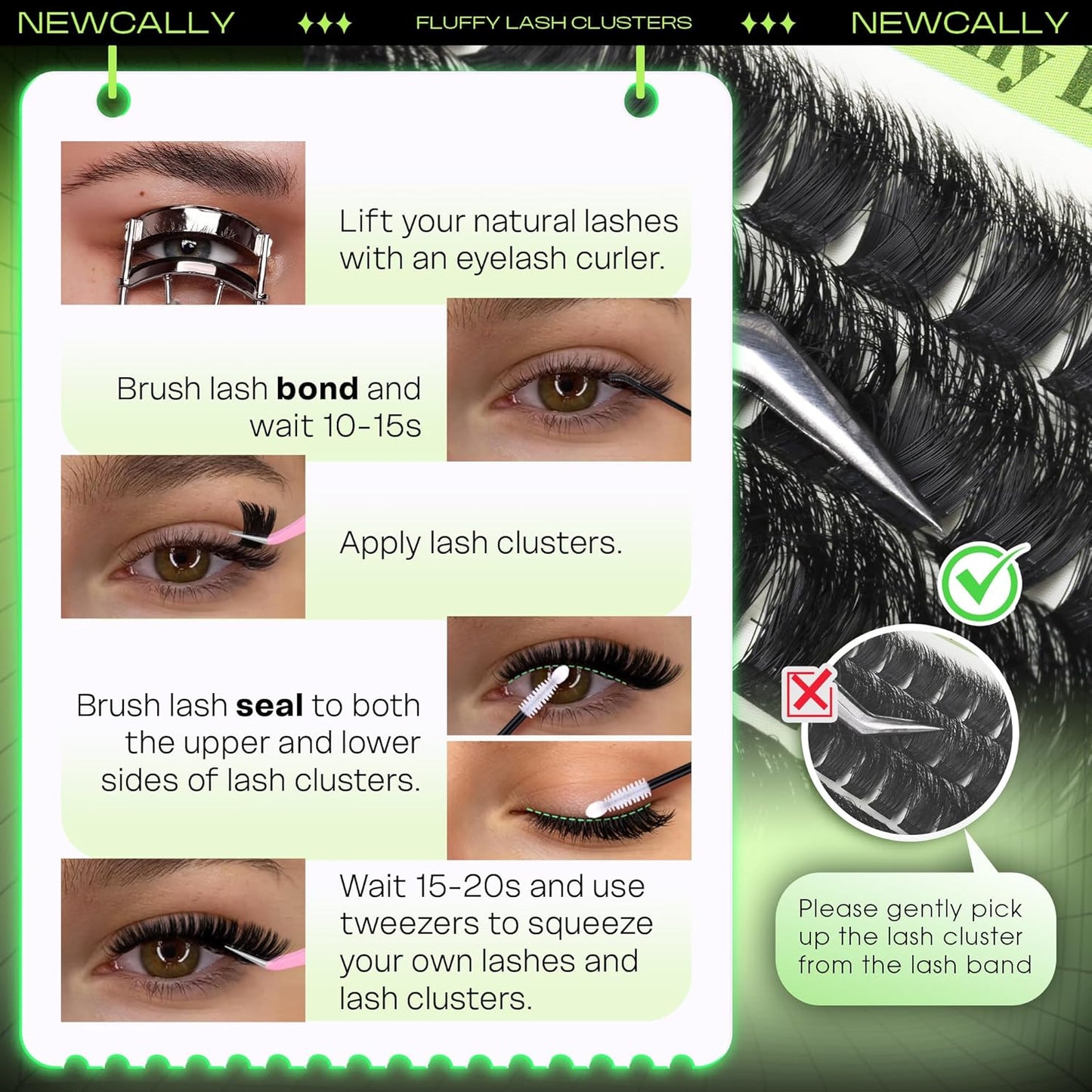 Fluffy Volume Eyelash Clusters - 200D D-Curl Individual Lashes | Long 10-20MM Easy Application