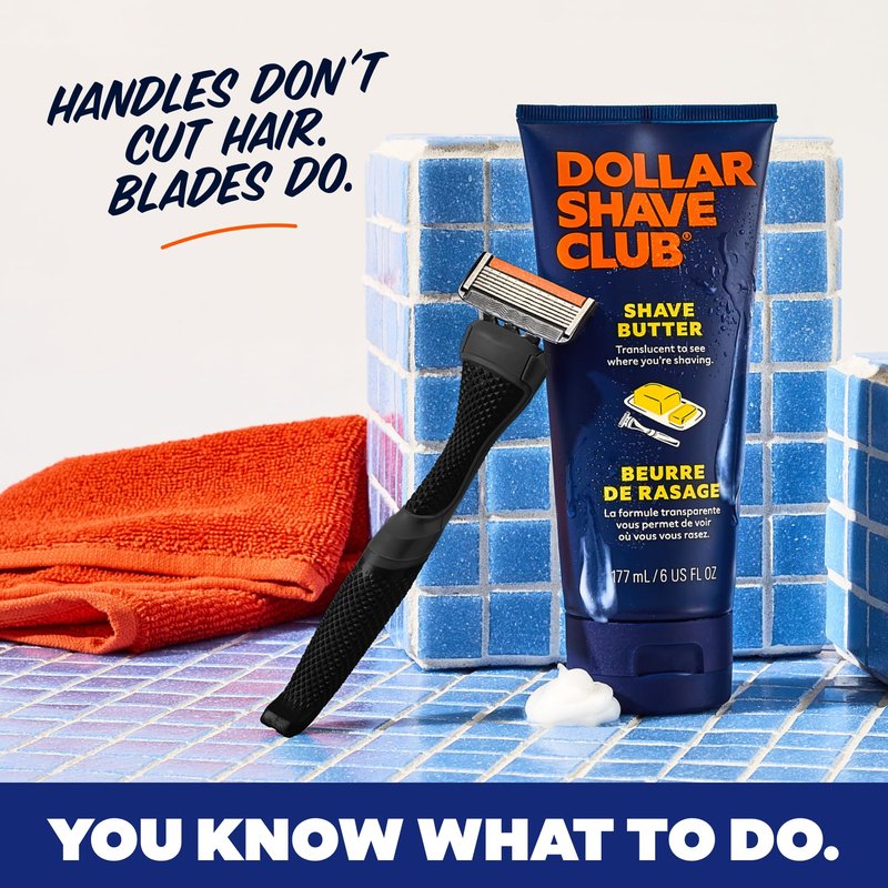 Dollar Shave Club | Razor Handle (2 Pack) Black | Replacement Razor Blade Handles | Not Compatible with Other Razor Brands