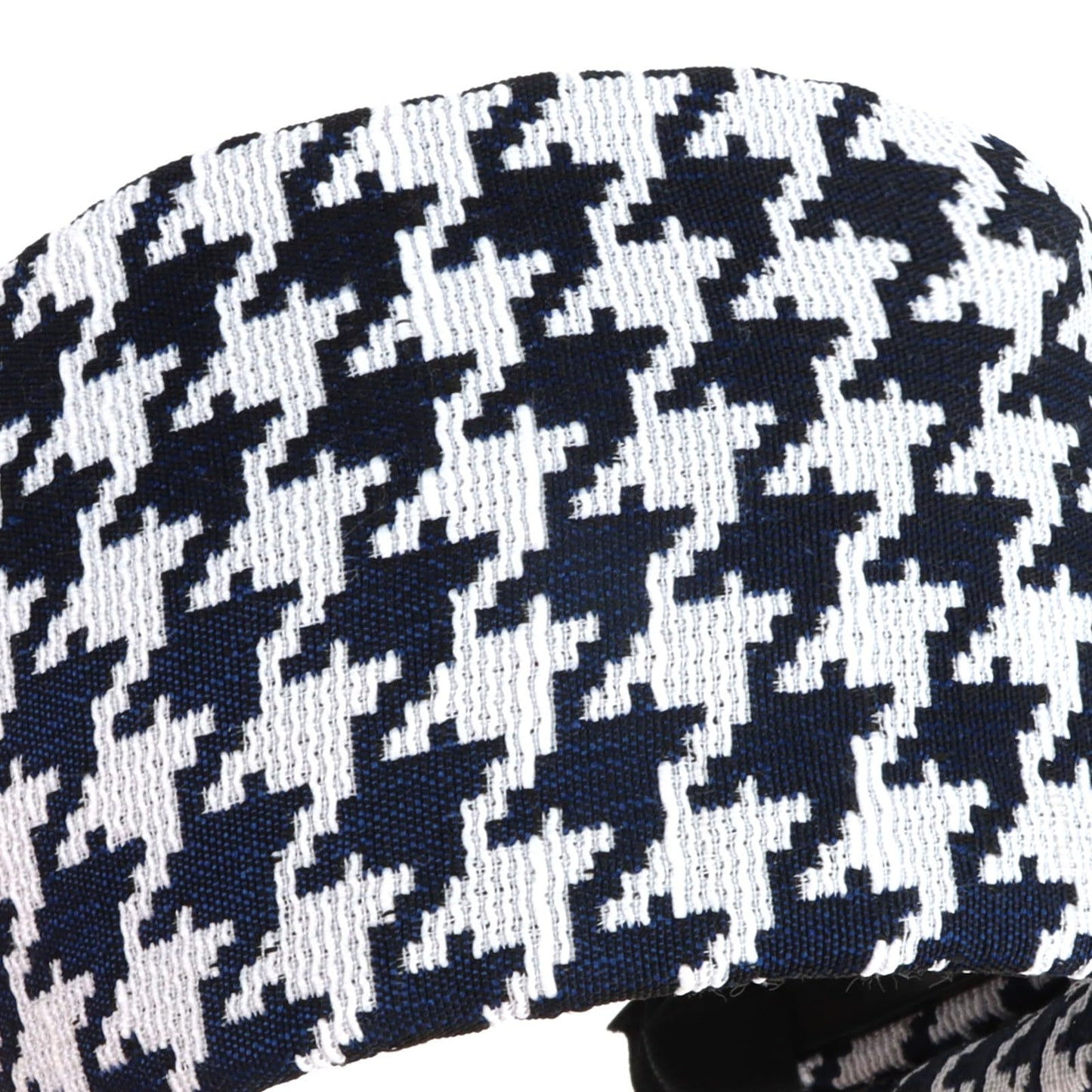 ACO-UINT Navy Blue Plaid Headband for Women, Boho Wide Headbands Thick Headbands with Teeth, Large Head Bands for Women's Hair Turban Hairbands Hair Accessories for Women