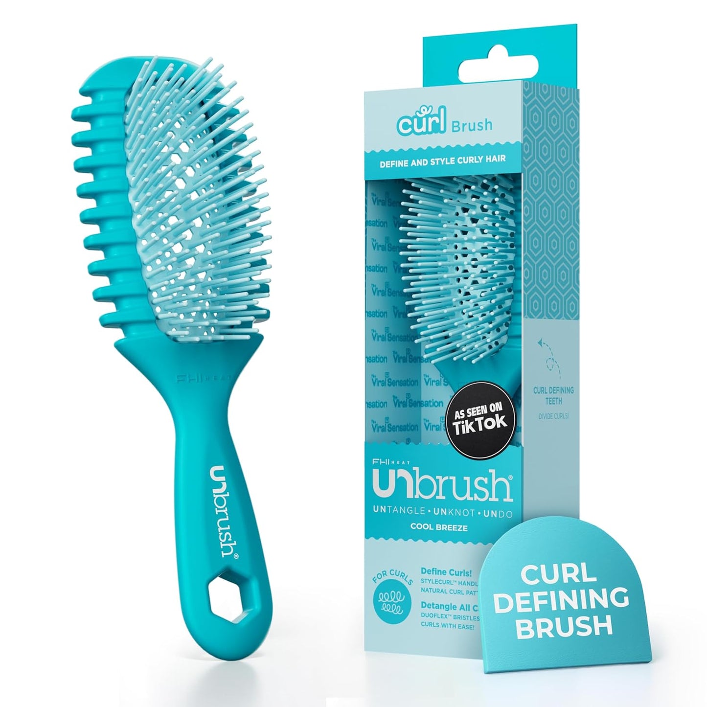 FHI Heat Curl Enhancing Brush - Pain-Free Styling Tool for Curly Hair | Ideal for Wet Hair Use