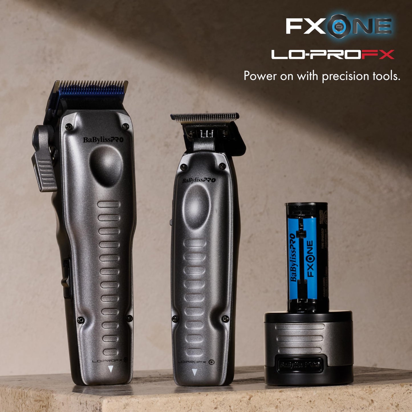 BaBylissPRO FXONE LO-PROFX Professional Cordless Hair Clippers for Men with Interchangeable Battery, Up to 2.5-Hour Runtime Electric Clipper for Men