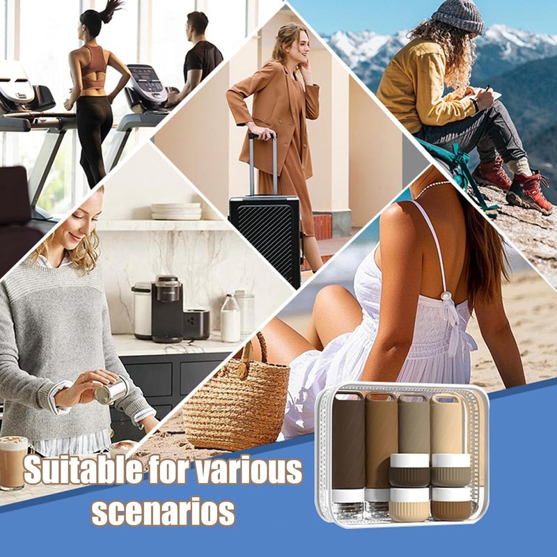 Travel Toiletry Bottles Set - 26 Pcs Leakproof Silicone Containers | TSA Approved, Refillable with Carabiner