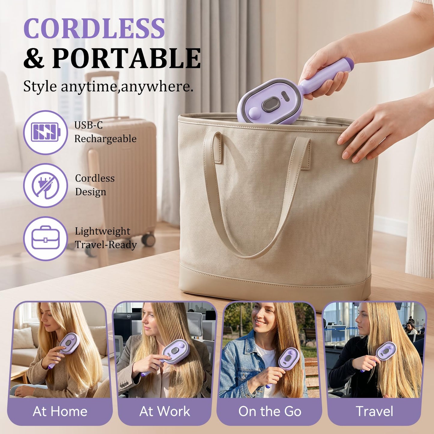 Electric Spray Air Cushion Massage Comb 2026 All in One Misting Aqua Detangler Brush Self-Clean Liquid Water Mister Spray Bottle Hair Brush Scalp Oil Applicator Steam Wet Curly Wavy Hairbrush