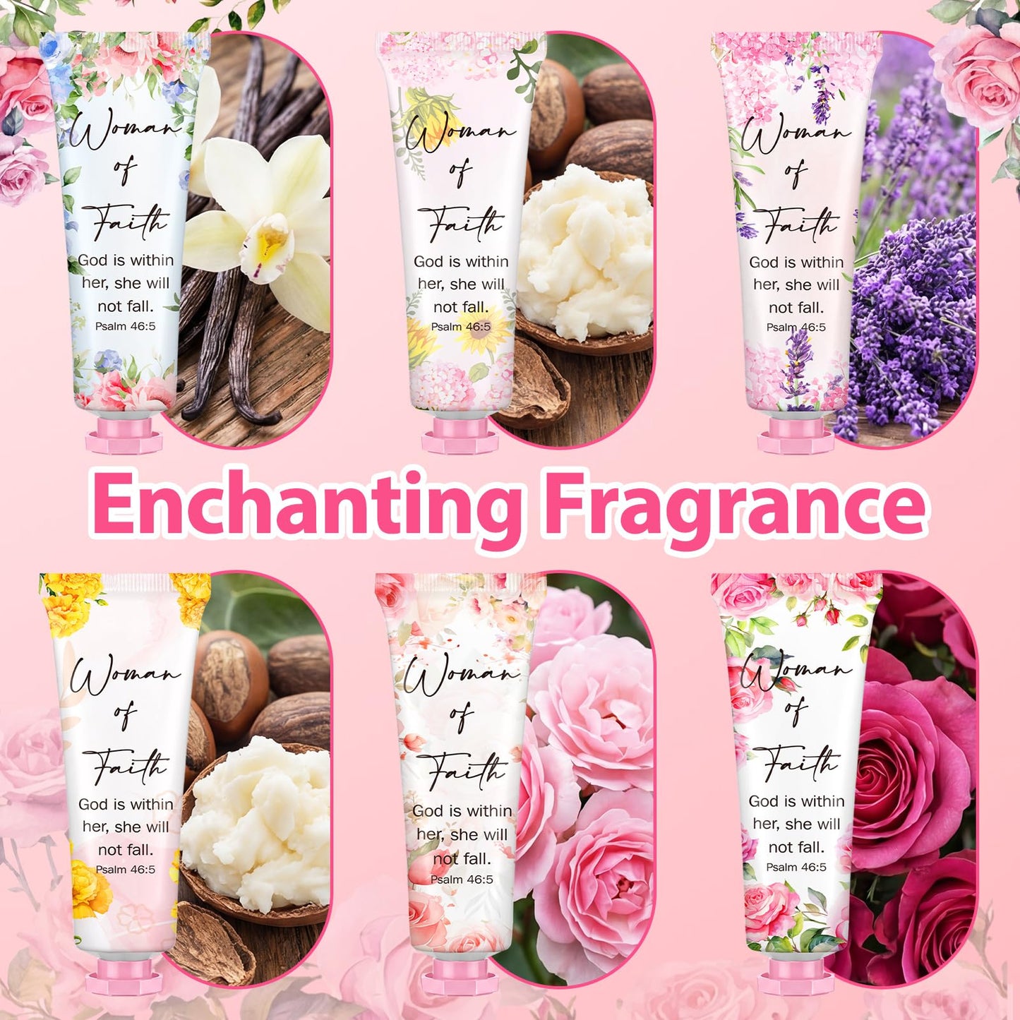 Loopeer 12 Pcs Christian Gifts for Women Bulk Women of Faith Hand Creams Bible Verse Religious Church Gifts Portable Hand Lotion for Vbs Ladies Group Prayer Welcome Bag Stuffer Party Favors