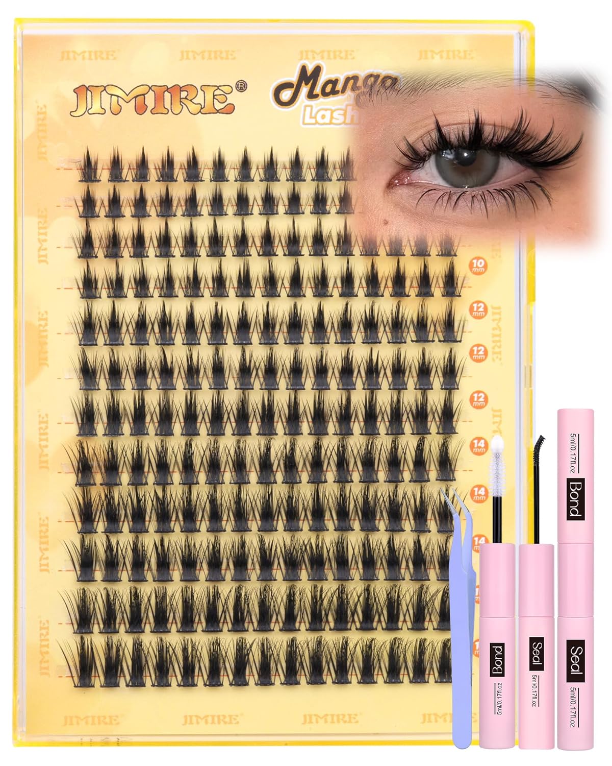Wispy Lash Clusters - 180Pcs D-Curl Anime Eyelash Extensions | Natural Look 8-16MM