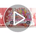 79x51 Inch Ice Cream Shop Photo Booth Backdrop for Parties