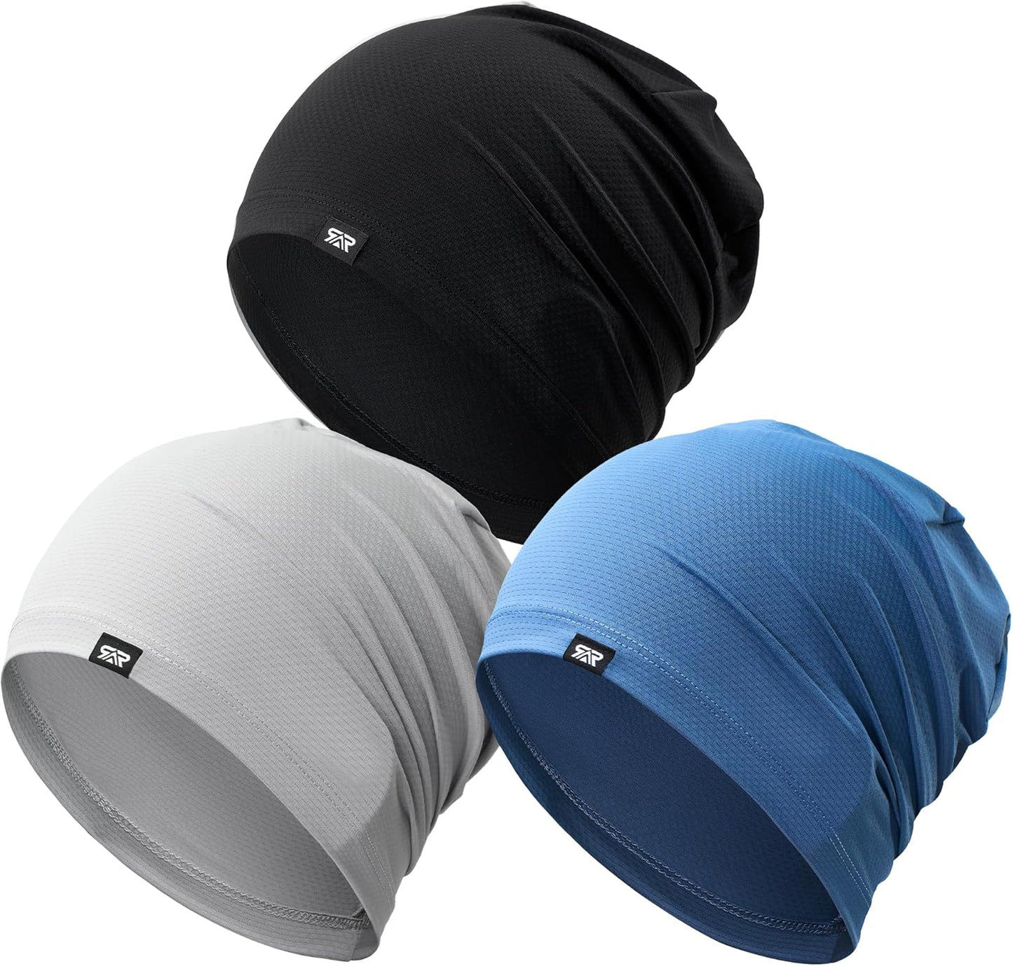 Cooling Skull Cap - 3Pcs Lightweight Breathable Beanie for Men & Women | Quick-Dry Running & Cycling Hat