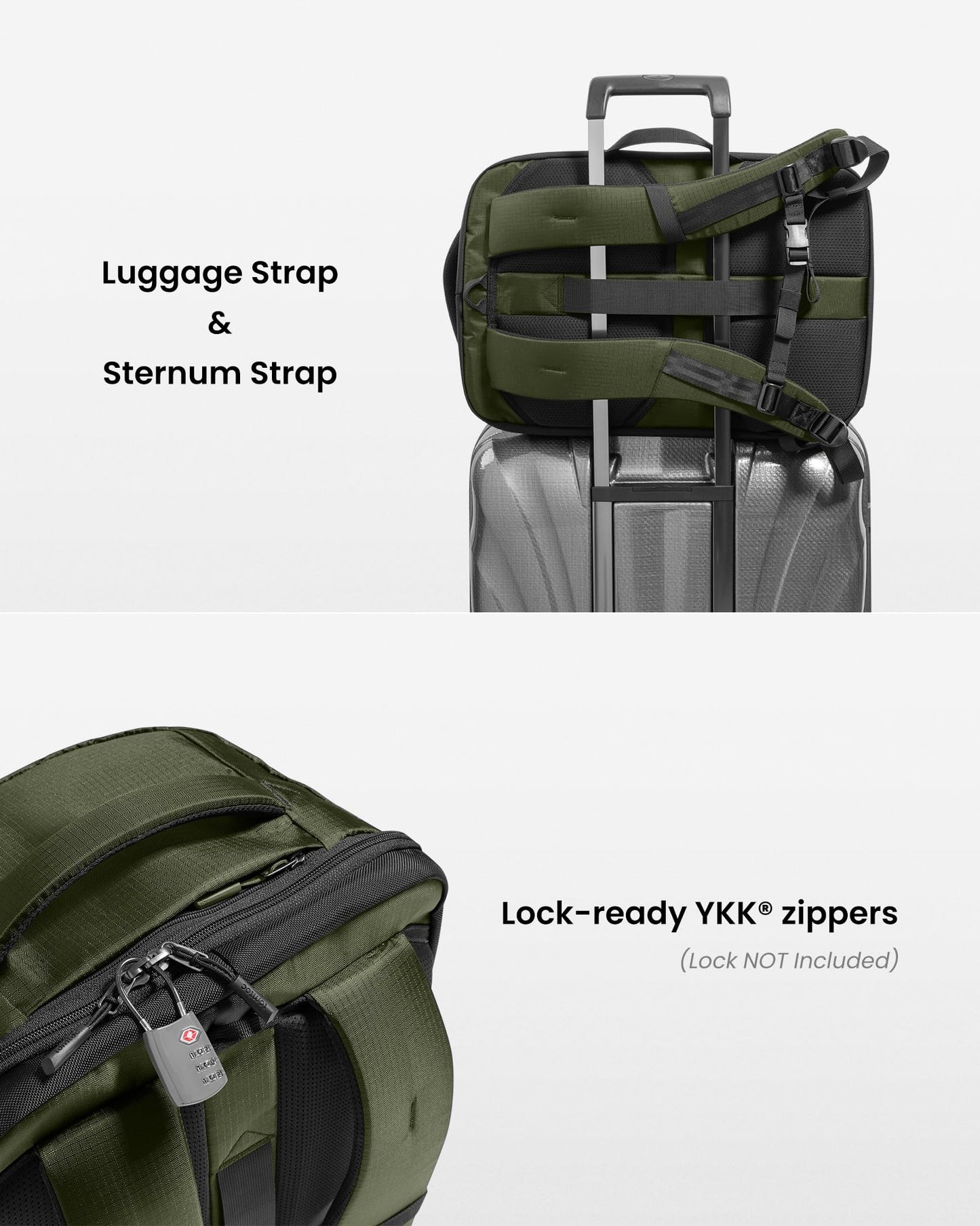 tomtoc Travel Backpack 40L, TSA Friendly Flight Approved Carry-on Luggage Hand Water-resistant Lightweight Business Rucksack, Durable Large Weekender Bag Daypack Fits 17.3 Inch Laptop